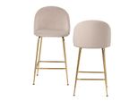Wohnling 2Er Set Barhocker WL6.943 Samt Beige