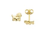 Paar Ohrstecker Jobo "Hund", Gold (Gelbgold 333), Ohrringe, Damen, Gelbgold 333, 333 Gold