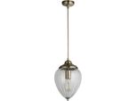 Searchlight Pendelleuchte "Moscow Pendelleuchte - Antikes Messing Und Geripptes Glas", Gold (Antik, Messingfarben), H: 33Cm, 1 Stk., Leuchten, Pendelleuchte