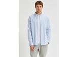 Langarmhemd Selected "SLHREGRICK-OX Shirt LS Noos", Herren, Gr. S, N-Gr, Blau (Sky), Web, Obermaterial: 97% Baumwolle, 3% Elasthan, Unifarben, Regular Fit Normal, Ohne Ausschnitt, 1-Knopf-Manschette, Hemden, Baumwolle, Regular Fit
