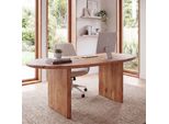 Schreibtisch 180 Cm Massivholz BüRotisch Computertisch Nierenform Homeoffice
