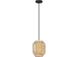 Nova Luce Pendelleuchte "Asma", Beige (Natur, Schwarz), 1, Ø 20Cm H: 150Cm, 1 Stk., Leuchten, Pendelleuchte