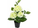 Kunstblume I.Ge.A. "Hortensien", Weiß, B:35Cm H:50Cm L:35Cm, Polyester, Kunstpflanzen, KüNstliche Hortensie Im Topf Blume Hortensienbusch KüNstlich Pflanze