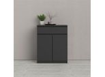 Kommode Home Affaire "Naia", Schwarz, B:80,4Cm H:100,4Cm T:40Cm, Holzwerkstoff, Sideboards, Kommode, Abgerundete Schubladenkanten Auf Metallgleiter, Breite 80,2 Cm