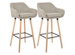 CLP 2Er Set Barhocker Grant Stoff Farbe:Creme