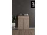Kommode Home Affaire "Naia", Braun (Jackson Hickory), B:80,4Cm H:100,4Cm T:40Cm, Holzwerkstoff, Sideboards, Kommode, Abgerundete Schubladenkanten Auf Metallgleiter, Breite 80,2 Cm