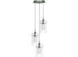 Searchlight Pendelleuchte "Duo I 3Lt Pendelleuchte", Satin, Silberfaben, Chromfarben, H: 120Cm, 1 Stk., Leuchten, Pendelleuchte