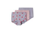 Hipster Name It "Nmftights 3P Lavender Hearts Noos", MäDchen, Gr. 92, 3 Stk., Rosa (Lavender Gray), Jersey, Obermaterial: 95% Baumwolle, 5% Elasthan, Bedruckt, Unifarben, Eng, Unterhosen