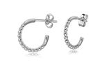 Paar Creolen Firetti "Schmuck Geschenk Silber 925 Ohrringe Kugeln", Silberfarben, Ohrringe, Damen, 13,5Mm, Silber 925 (Sterlingsilber), Made In Germany