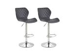 CLP 2Er Set Barhocker Cork Kunstleder Chrom Farbe:Schwarz;Gestell Farbe:Chrom