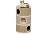 Kratzbaum Katze beige 79 cm – 2 Ebenen Katzenhöhle, Sisal, für große Katzen