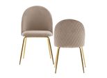 Wohnling 2Er Set Esszimmerstuhl Samt WL6.402 Beige