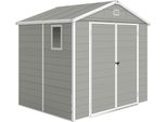 Outsunny Gerätehaus 4,1m², Geräteschuppen mit Satteldach, 240 x 190 x 228 cm