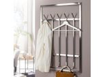 Kadima Design Silberne Metall-Wandgarderobe Mit Schlichtem Design, 60X100X7,5 Cm, Stilvoll Und Funktional