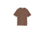 Tom Tailor Denim Damen Loose Fit T-Shirt, Braun, Uni, Gr. XL