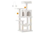 Katzenkratzbaum cremeweiß - Katzenhaus - Sisal/Plüsch - 45 x 35 x 112 cm - für 4 Katzen