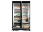 Gastro Kühlschrank | Lagerkühlschrank | Gewerbekühlschrank | 2 Glastüren | Schwarz | 900 Liter | +2 bis +10 °C