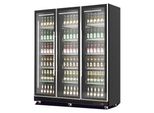 Gastro Kühlschrank | Lagerkühlschrank | Gewerbekühlschrank | 3 Glastüren | Schwarz | 1600 Liter | +2 bis +10 °C