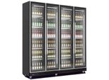 Gastro Kühlschrank | Lagerkühlschrank | Gewerbekühlschrank | 4 Glastüren | Schwarz | 1650 Liter | 0 bis +10 °C