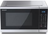 SHARP YC-MG252AE-S Mikrowelle mit Grill, Mikrowelle: 900W, Grill: 1000W, 11 Leistungsstufen, silber