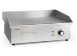 Klarstein Elektrogrill, Grillplatte, Elektrische Grillplatte, Tischgrill, Elektrogrill aus Edelstahl, Spritzschutz & Auffangbehälter, Glatte XL Grillfläche: 54,5x35 cm, Stufenlos 50-300 °C, 3000 Watt
