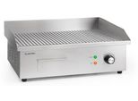 Klarstein Elektrogrill, Grillplatte, Elektrische Grillplatte, Tischgrill, Elektrogrill aus Edelstahl, Spritzschutz & Auffangbehälter, Glatte XL Grillfläche: 54,5x35 cm, Stufenlos 50-300 °C, 3000 Watt