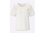 T-Shirt Classic Basics "Kurzarm-Shirt", Damen, Gr. 54, Ecru, Sand, 100% Baumwolle, GeblüMt, Gemustert, Mehrfarbig, Unifarben, Rundhals, Shirts T-Shirt