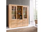 Highboard Otto Home "Zara", Beige (Kernbuche Teilmassiv), B:140Cm H:145Cm T:40Cm, Holz Teilmassiv, Sideboards, Highboard, Breite 140 Cm