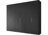 DrehtüRenschrank Staud "DrehtüRenschrank Extenso", Schwarz (Anthrazit), B:298Cm H:240Cm T:63Cm, Holzwerkstoff, SchräNke, DrehtüRenschrank, Mit 3 FrontschubkäSten