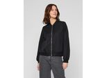 Blouson Vila "Vipapaya L/S Bomber Jacket - Noos", Damen, Gr. 44, Schwarz (Schwarz Beauty), Web, Obermaterial: 100% Polyester, Unifarben, Regular Fit Normal, Rundhals, Jacken Blouson, Kunstfaser