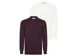 Polokragenpullover Felix Hardy "Pullover Mit Polo-Kragen 2Er-Pack", Herren, Gr. Xxl, Ecru, Bordeaux, 100% Baumwolle, Pullover