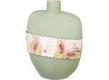 Tischvase Gilde "Vase Imperial, Bauchig", Bunt (GrüN, Bunt), B:22Cm H:26Cm T:12Cm, Aluminium, Glas, Vasen, Aus Aluminium Und Glas, Wasserdicht, Tiefe 12 Cm