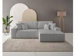 Ecksofa Otto Home "Finnley Cord, L-Form 257 Cm, Schlafsofa", Grau, B:267Cm H:85Cm T:167Cm, Bezugstoff 100% PES ;Gramatur 400G/Qm +/- 5%, Sofas, Ecksofa, Mit Bettkasten, In Bouclé, Struktur Fein Und Mega Cord