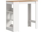 Bartisch Otto Home "Nordby, Breite X HöHe: 105 X 103Cm, 4 Offene FäCher", Weiß (Weiß, Artisan Eiche Nachbildung, Weiß, Artisan Eiche Nachbildung), B:105Cm H:103Cm T:51Cm, Tische, Bartisch, Esstisch, Stehtisch, Tresentisch, Bistrotisch, KüChentisch