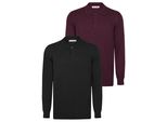 Polokragenpullover Felix Hardy "Pullover Mit Polo-Kragen 2Er-Pack", Herren, Gr. Xxl, Schwarz, Bordeaux, 100% Baumwolle, Pullover