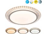 Näve LED Deckenleuchte "Madison", Gold, 1, Ø 48Cm H: 6,5Cm, 1 Stk., Leuchten, Dimmbar, Cct-Farbwechsel In 3-Stufen, Fernbedienung, Diamantfacetten, LED Deckenleuchte