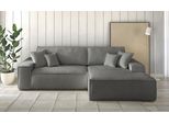 Ecksofa Otto Home "Finnley Bouclé, L-Form 257 Cm, Schlafsofa", Grau (Hellgrau), B:267Cm H:85Cm T:167Cm, Bezugstoff Aus 90% Recyceltem Material ;Aqua Clean ;Gramatur 580G/ Qm +/- 5%, Sofas, Ecksofa, Mit Bettkasten, In Bouclé, Struktur Fein Und Mega Cord