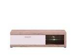 Lowboard Inosign "Remo Tv-Kommode", Weiß (Grau Eiche, Weiß Hochglanz), B:160Cm H:45Cm T:34Cm, Sideboards, Lowboard, Tv-Kommode Mit Led-Beleuchtung, Breite 160 Cm