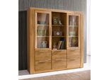Highboard Otto Home "Zara", Braun (Eiche Teilmassiv), B:140Cm H:145Cm T:40Cm, Holz Teilmassiv, Sideboards, Highboard, Breite 140 Cm