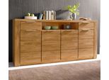 Sideboard Otto Home "Zara", Braun (Eiche Teilmassiv), B:200Cm H:95Cm T:40Cm, Holz Teilmassiv, Sideboards, Sideboard, Breite 200 Cm, Topseller
