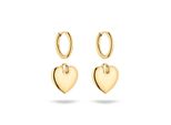 Paar Creolen s.Oliver "Mit Abnehmbaren EinhäNgern Herz, Chunky Heart", Gelbgoldfarben, Ohrringe, Damen, Edelstahl