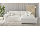 Ecksofa Otto Home "Finnley Bouclé, L-Form 257 Cm, Schlafsofa", Weiß, B:267Cm H:85Cm T:167Cm, Bezugstoff Aus 90% Recyceltem Material ;Aqua Clean ;Gramatur 580G/ Qm +/- 5%, Sofas, Ecksofa, Mit Bettkasten, In Bouclé, Struktur Fein Und Mega Cord