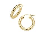 Paar Creolen Firetti "Schmuck Geschenk Silber 925 Ohrschmuck Ohrringe Diamantiert", Gelbgoldfarben, Ohrringe, Damen, 23Mm, Silber 925 (Sterlingsilber)