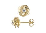 Paar Ohrstecker Jobo, Gold (Gelbgold 333), Ohrringe, Damen, Gelbgold 333, Verschlungen 333 Gold Mit Zirkonia