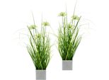 Kunstpflanze I.Ge.A. "Grasbusch Im Topf", GrüN, B:13Cm H:32Cm L:13Cm, Kunststoff, Kunstpflanzen, Kunstpflanze, 2Er Set GräSer Kunstgras Dekogras GrüNpflanze Pflanze Kunstblume