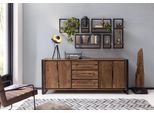 Sideboard Sit "Live Edge", Beige (Natur), B:200Cm H:80Cm T:40Cm, Massivholz, Metall, Sideboards, Sideboard, Aus Akazienholz, Markante Baumkanten In Der Front, In Zwei Breiten