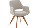Esszimmerstuhl Musterring, Beige, Eiche, Beige, B:62Cm H:83Cm T:62Cm, Massivholz, Stoff, StüHle, Esszimmerstuhl, Gestell Eiche Massiv, 180 Drehbar, RüCkholmechanik, SH 48 Cm