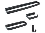 Badaccessoire-Set komplett schwarz matt Messing