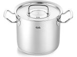 Kochtopf Fissler "ORIGINAL-PROFI Collection Hoher Kochtopf", Silber (Silberfarben), Ø:28Cm, TöPfe, Suppentopf, Mit Breitem SchüTtrand, Kaltmetallgriffen. Made In Germany