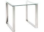 Beistelltisch Haku "Sofatisch, Wohnzimmertisch", Grau (Silber, Silber, Silber), B:55Cm H:55Cm T:55Cm, Tische, Beistelltisch, Quadratisch - Aus Metall Silber B/T/H 55/55/55 Cm